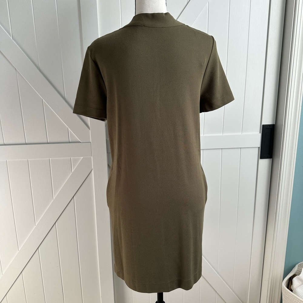 Zara Trafaluc Olive Green Button Front Dress Size Small Pockets - Picture 3 of 5